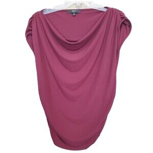 Next Red Draped Neck Ruched Side Cap Sleeve Blouse Size 6